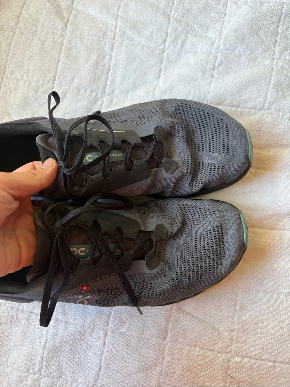 On Cloud Cloudstratus 3 Men's Black Gray & Blue Running Sneaker 12
